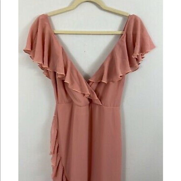 Show Me Your Mumu Pink Ruffle Granada Dress Size Medium - Picture 5 of 11